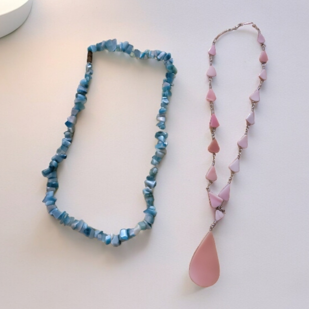Vacation vibes - shell and stone necklaces + earrings